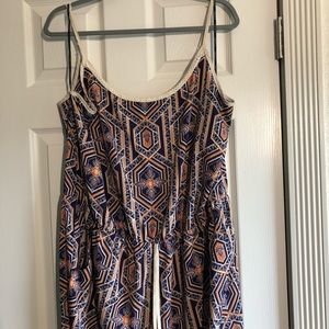 Fun pattern size 3x jumpsuit with drawstring waist